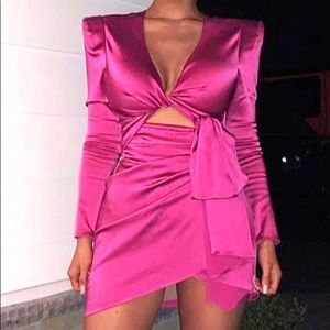 Pink satin dress